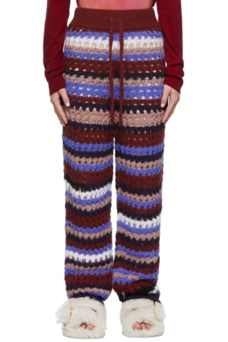 Marni Purple Striped Crochet Trousers