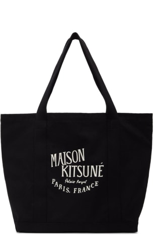 메종 키츠네 토트백 Maison Kitsune Black Palais Royal Shopping Tote