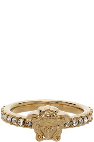 베르사체 반지 Versace Gold Crystal Medusa Ring