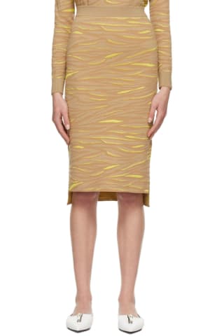 Stella McCartney Beige & Yellow Animal Pattern Skirt