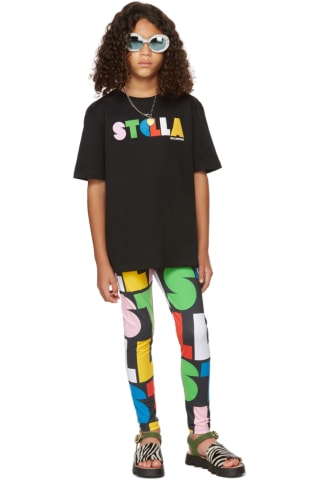 Stella McCartney Kids Black & Multicolor Logo T-Shirt