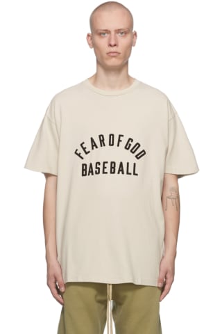 피어오브갓 맨 베이스볼 티셔츠 (BTS 진, 준호 착용) Fear of God Beige Baseball T-Shirt,Sand