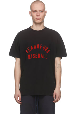 피어오브갓 맨 베이스볼 티셔츠 (BTS 진, 준호 착용) Fear of God Black Baseball T-Shirt,Vintage Black