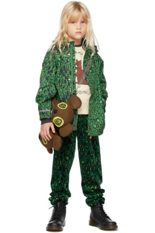 미니로디니 키즈 자켓 Mini Rodini Kids Green Edelweiss Shell Jacket,Green 