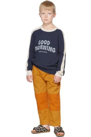 보보쇼즈 Bobo Choses Kids Navy & Off-White Good Morning Sweater,Navy/White 보보쇼즈 Bobo Choses Size : child
