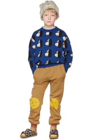 보보쇼즈 Bobo Choses Kids Blue Doggie All Over Sweater,Blue 보보쇼즈 Bobo Choses Size : child