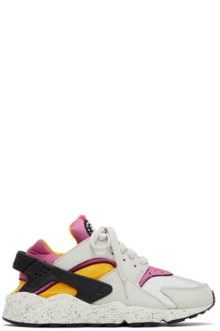 Nike Off-White & Pink Air Huarache Sneakers