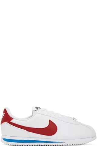 나이키 키즈 스니커즈 Nike Kids White &amp; Red Cortez Basic Big Kids Sneakers,White/Varsity Red