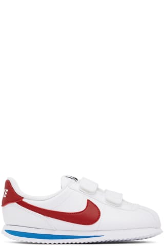 Nike Kids White & Red Cortez Basic SL Little Kids Sneakers