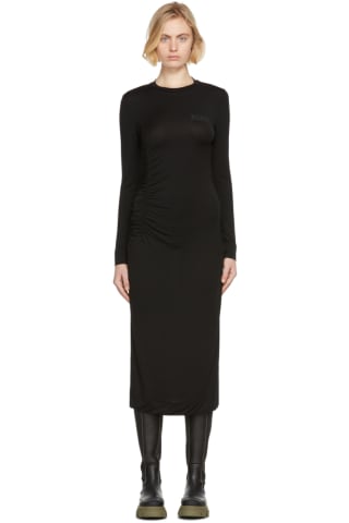 가니 소프트웨어 바디콘 원피스 Ganni Black Software Bodycon Mid-Length Dress