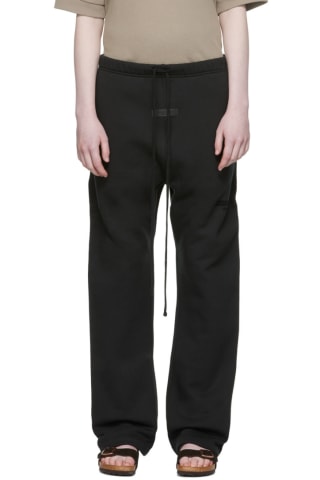 Essentials Black Relaxed Lounge Pants,Stretch limo