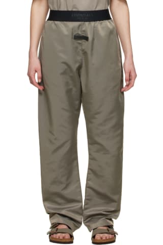 Essentials Taupe Nylon Trousers,Desert Taupe