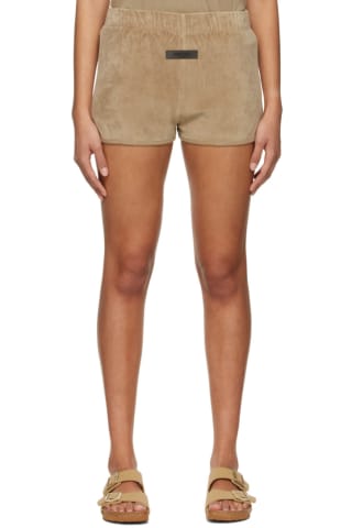 피어오브갓 에센셜 반바지 Essentials Tan Cotton Shorts,Oak, image
