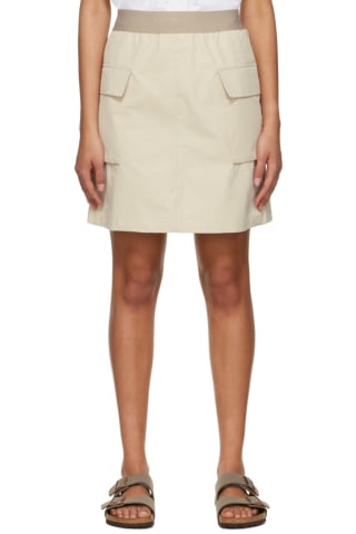피어오브갓 에센셜 Essentials Beige Cotton Mini Skirt,Wheat