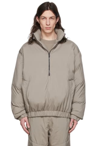 피어오브갓 에센셜 하프 집업 자켓 (20220429 드랍) Essentials Taupe Polyester Jacket,Desert Taupe