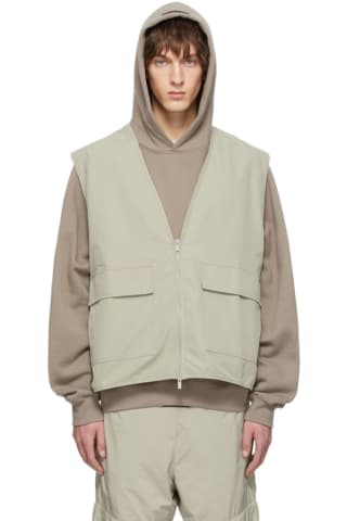 피어오브갓 에센셜 맨 조끼 (20220429 드랍) Essentials Green Cotton Vest,Seafoam