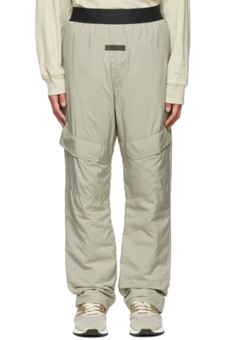 피어오브갓 에센셜 Essentials Green Polyester Cargo Pants,Seafoam