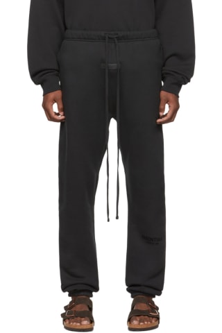 Essentials Black Straight Lounge Pants,Stretch limo