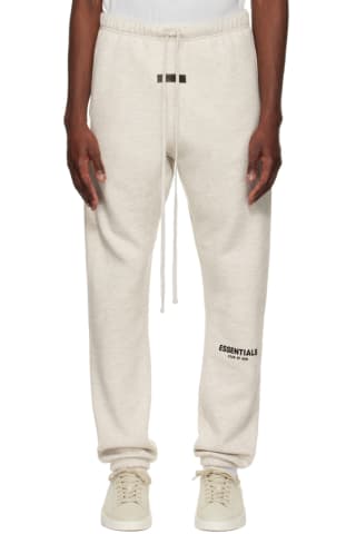 Essentials Off-White Straight Lounge Pants,Light oatmeal