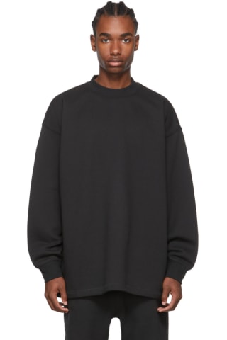 피어오브갓 에센셜 맨투맨 Essentials Black Relaxed Sweatshirt,Stretch limo