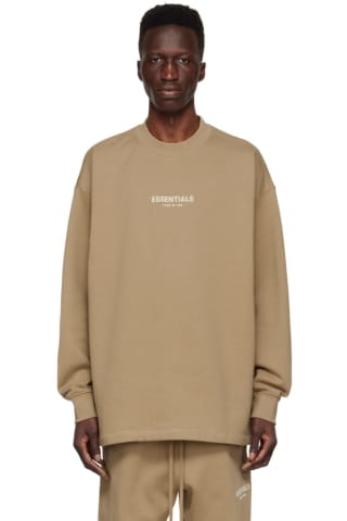 피어오브갓 에센셜 맨투맨 Essentials Tan Cotton Sweatshirt,Oak