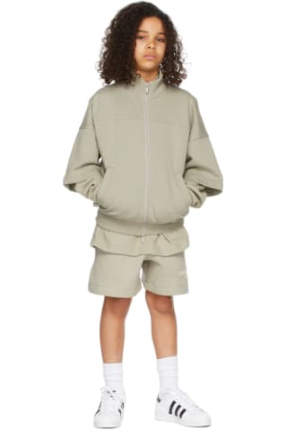 피어오프갓 에센셜 키즈 재킷 (20220429 드랍) Essentials Kids Green Full Zip Half Sleeve Jacket,Seafoam Size: child