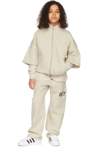 피어오프갓 에센셜 키즈 재킷 (20220429 드랍) Essentials Kids Beige Full Zip Half Sleeve Jacket,Wheat Size: child