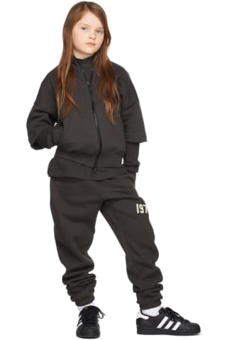 피어오프갓 에센셜 키즈 재킷 (20220429 드랍) Essentials Kids Black Full Zip Half Sleeve Jacket,Iron Size: child