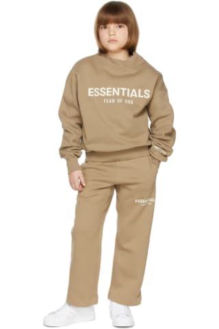 피어오브갓 에센셜 Essentials Kids Tan Fleece Sweatshirt,Oak