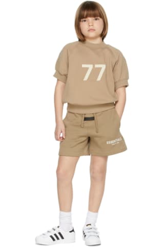 피어오프갓 에센셜 키즈 맨투맨 (20220429 드랍) Essentials Kids Tan 77 Short Sleeve Sweatshirt,Oak Size: child