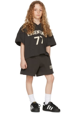 피어오브갓 에센셜 키즈 Essentials Kids Black Fleece 1977 Shorts,Iron Size: child