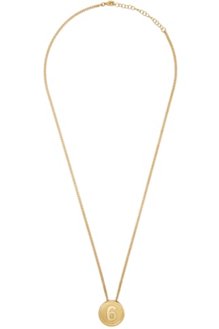 MM6 Maison Margiela Gold Signet Pendant Necklace