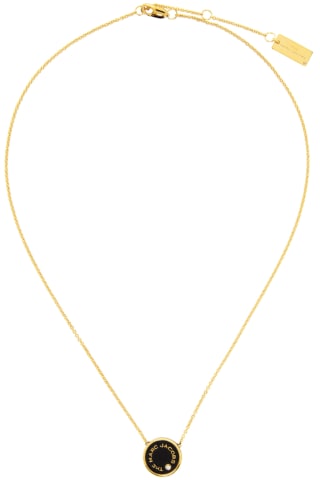 Marc Jacobs Gold & Black The Medallion Pendant Necklace