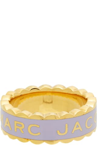 Marc Jacobs Gold & Purple The Scallop Medallion Ring