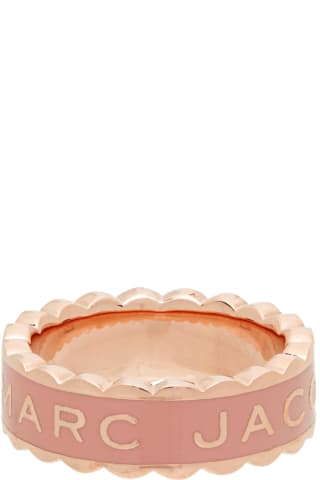 Marc Jacobs Rose Gold & Pink The Scallop Medallion Ring