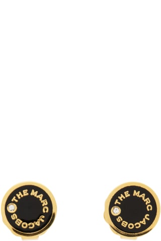 Marc Jacobs Black The Medallion Stud Earrings