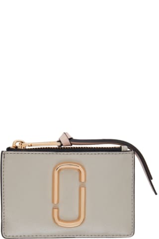 Marc Jacobs Off-White & Pink The Snapshot Top-Zip Card Holder