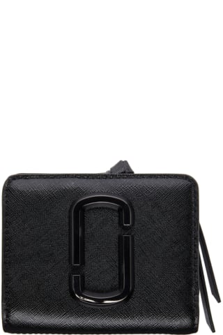 Marc Jacobs Black Mini The Snapshot DTM Compact Wallet