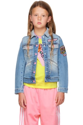 Marc Jacobs Kids Blue Denim Patch Jacket