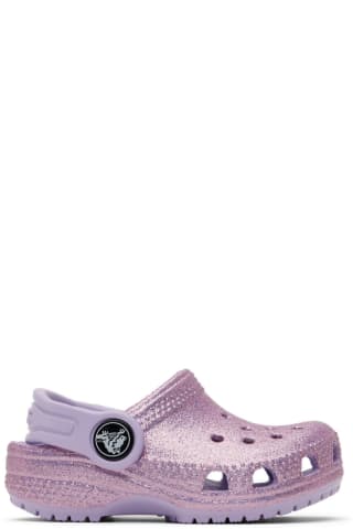 Crocs Baby Purple Classic Glitter Clogs