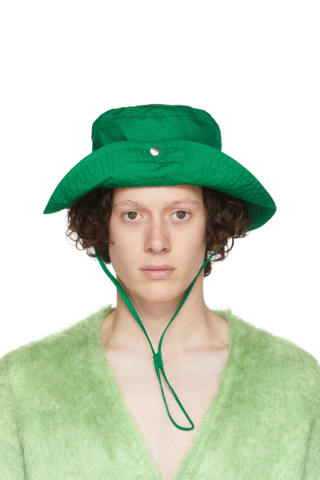 질 샌더 버킷햇 Jil Sander Green Cotton Bucket Hat,Bright Green
