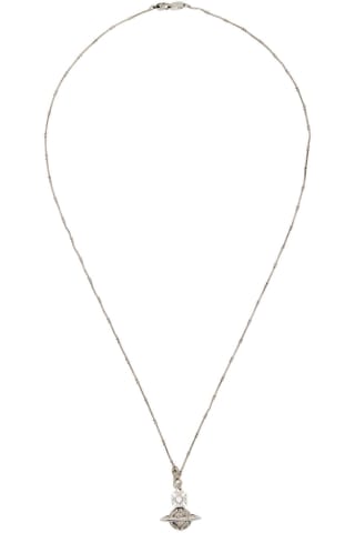 비비안 웨스트우드 목걸이 Vivienne Westwood Silver Beryl Pendant Necklace,Platinum/White Enamel/Crystal