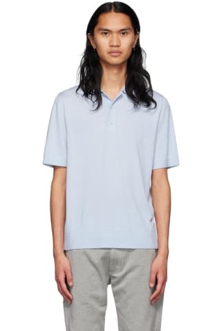 Burberry Blue Wool Polo