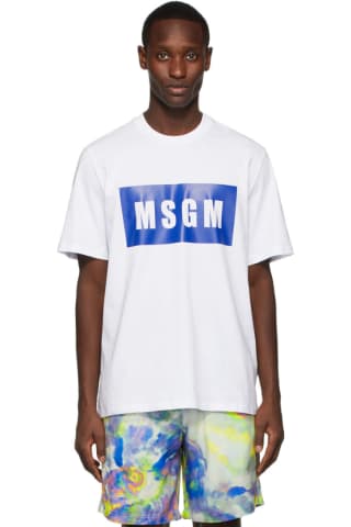 MSGM 반팔티 White Logo T-Shirt,Optical White