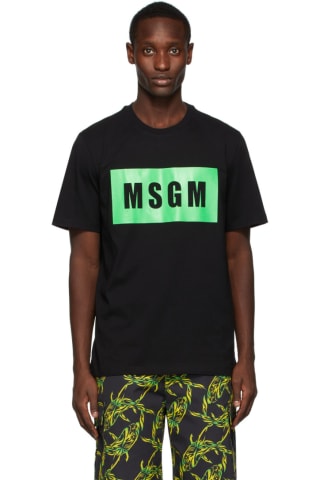 MSGM 반팔티 Black &amp; Green Logo T-Shirt