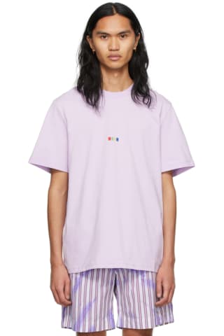 MSGM 반팔티 Purple Cotton Logo T-Shirt,Lilac