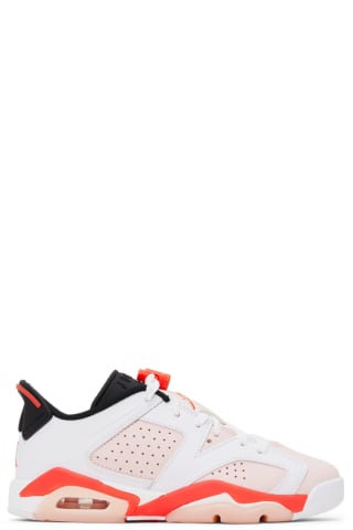 나이키 조던 키즈 스니커즈 Nike Jordan Kids Pink &amp; White Air Jordan 6 Retro Low Big Kids Sneakers,White/Atmosphere/Infrared