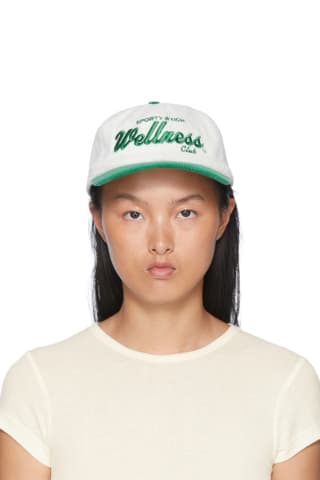 스포티앤리치 볼캡 Sporty &amp; Rich Off-White &amp; Green Wellness Club Cap,White/Teal