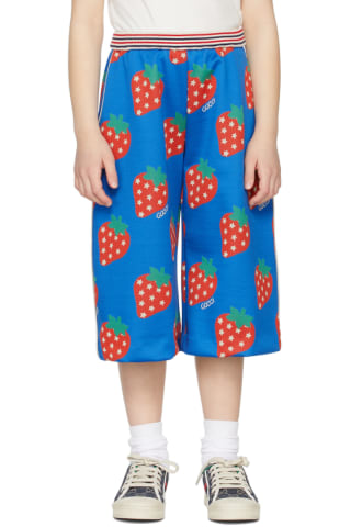 Gucci Kids Blue Strawberry Shorts