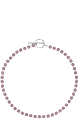 Isabel Marant Silver & Pink Chain Choker Necklace